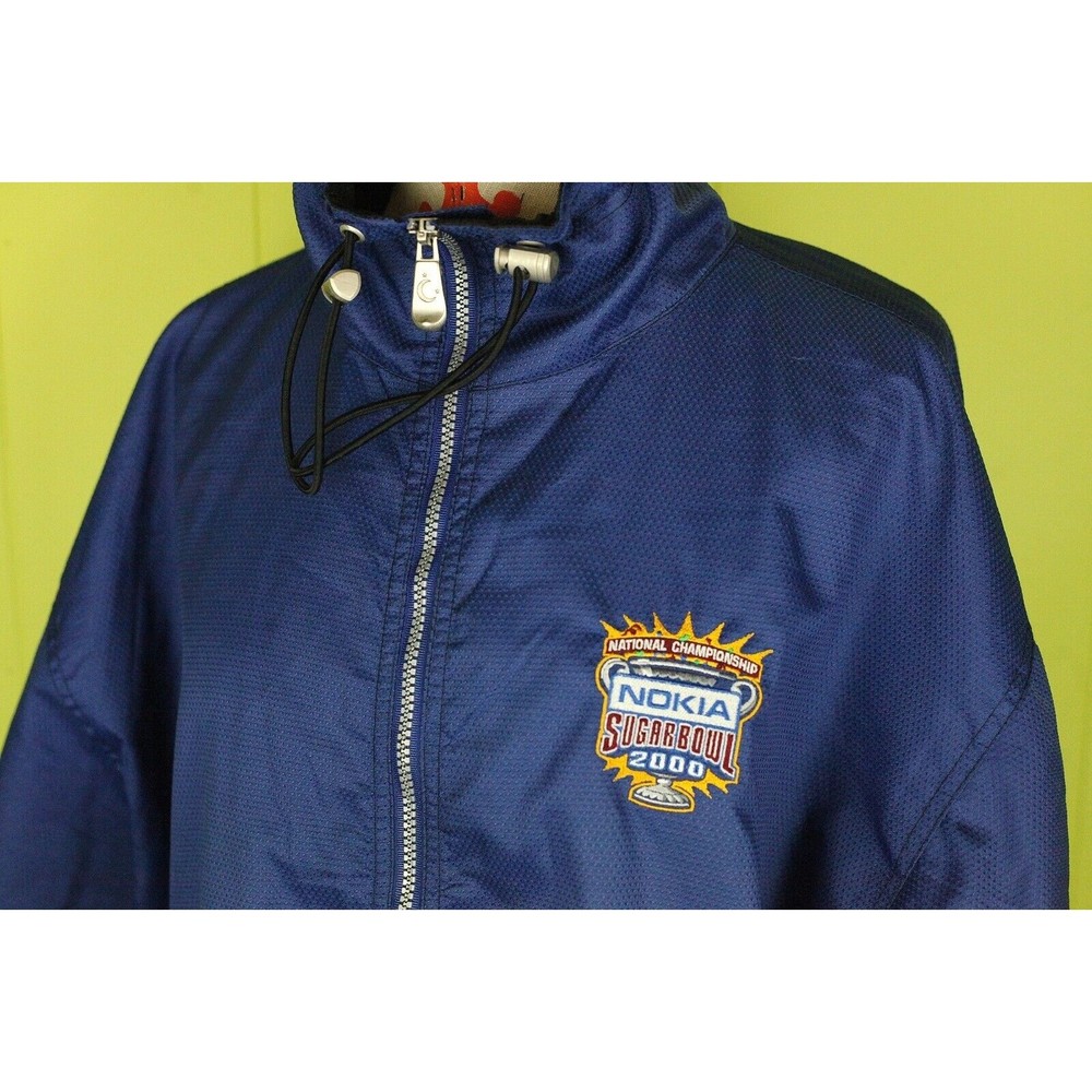 Vintage 2000 Nokia Sugar Bowl Mens Sz L Full Zip Textured Windbreaker Jacket EUC - Picture 4 of 12
